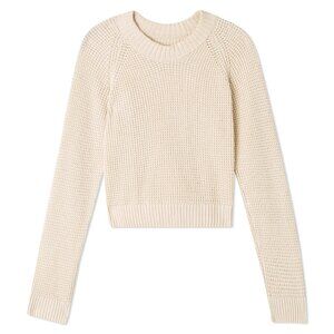 Molly Moorkamp Arden Cropped Sweater in Cream Size S